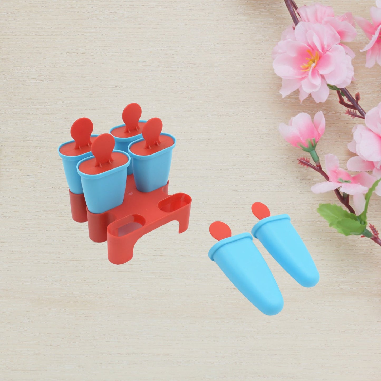 Ice Candy Maker 6 pcs Set Kulfi Maker Ice Candy Mould Clear sicle Mold Homemade Ice Maker Reusable Easy Candy Chocobar Kulfi Mould Tray with Sticks