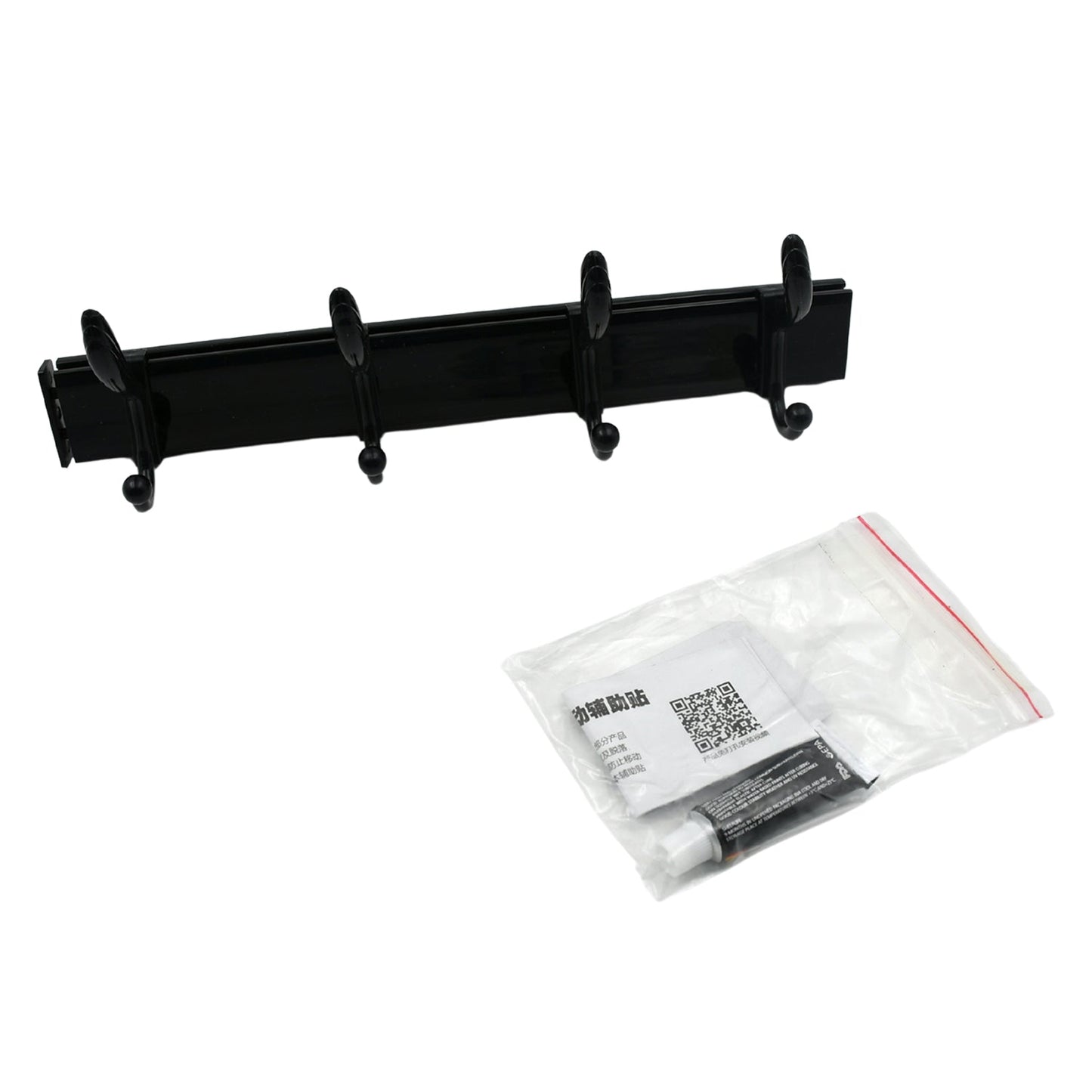 Extra Long 4-Hook Wall Coat Hanger with Eco Adhesive