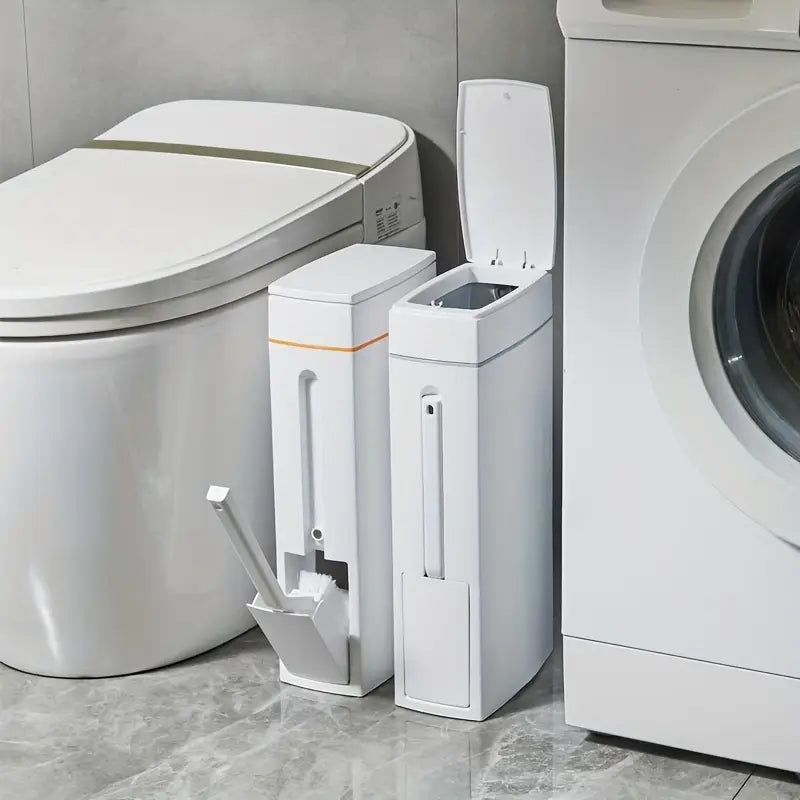 Space-Saving Wall-Mounted Trash Can With Odor-Sealing Lid,