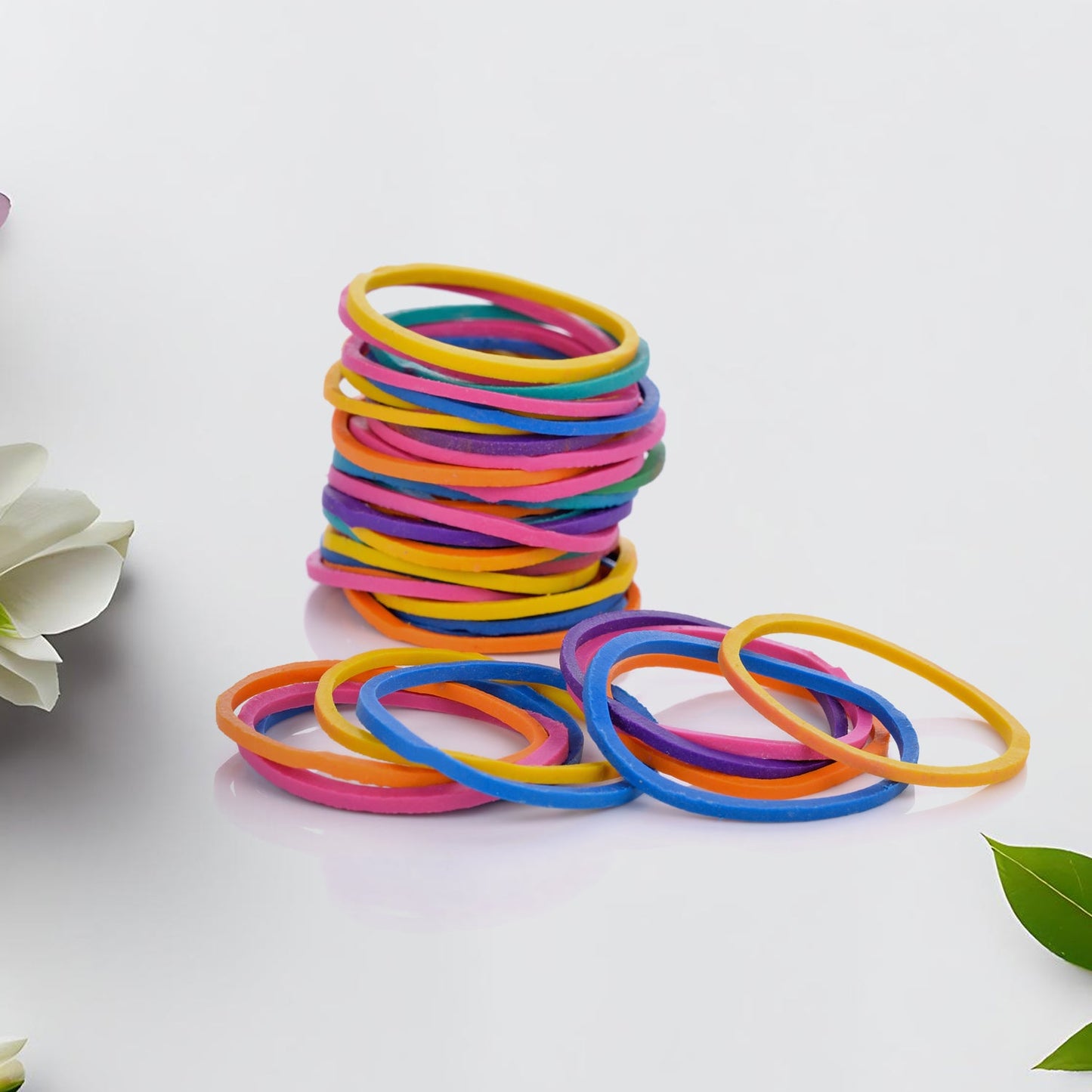 2-Inch Unbreakable Nylon Rubber Bands – Reusable Multicolor for Office, Home & School (50GM)