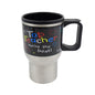 Stainless Steel Insulated Travel Mug - Double-Walled Vacuum Cup with Lid & Handle