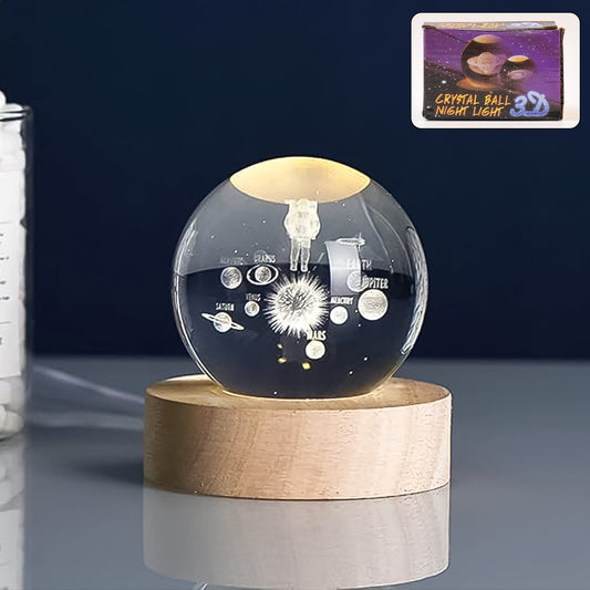 3D Crystal Ball lamps With Base (1 Pc / Mix Design)