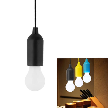 LED Pull Cord Light – Hanging Black LED Bulb (1 Pc)