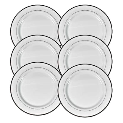 Round Plastic Dinner Plates Wedding Birthday Party Tableware Supplies (6 Pcs Set)