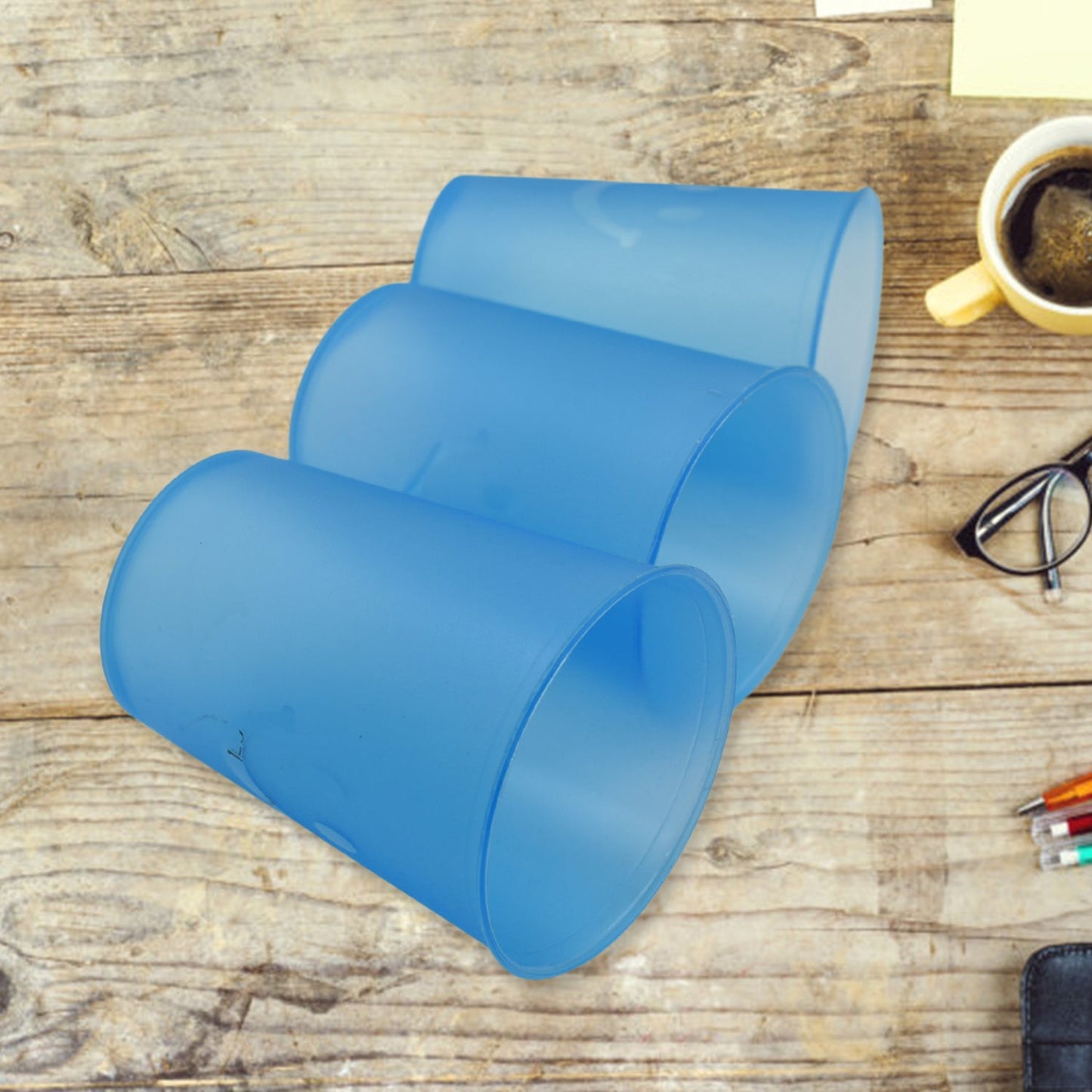 Reusable Plastic Drinking Tumblers - 4-Piece Transparent Water Cup Set for Kitchen & Dining