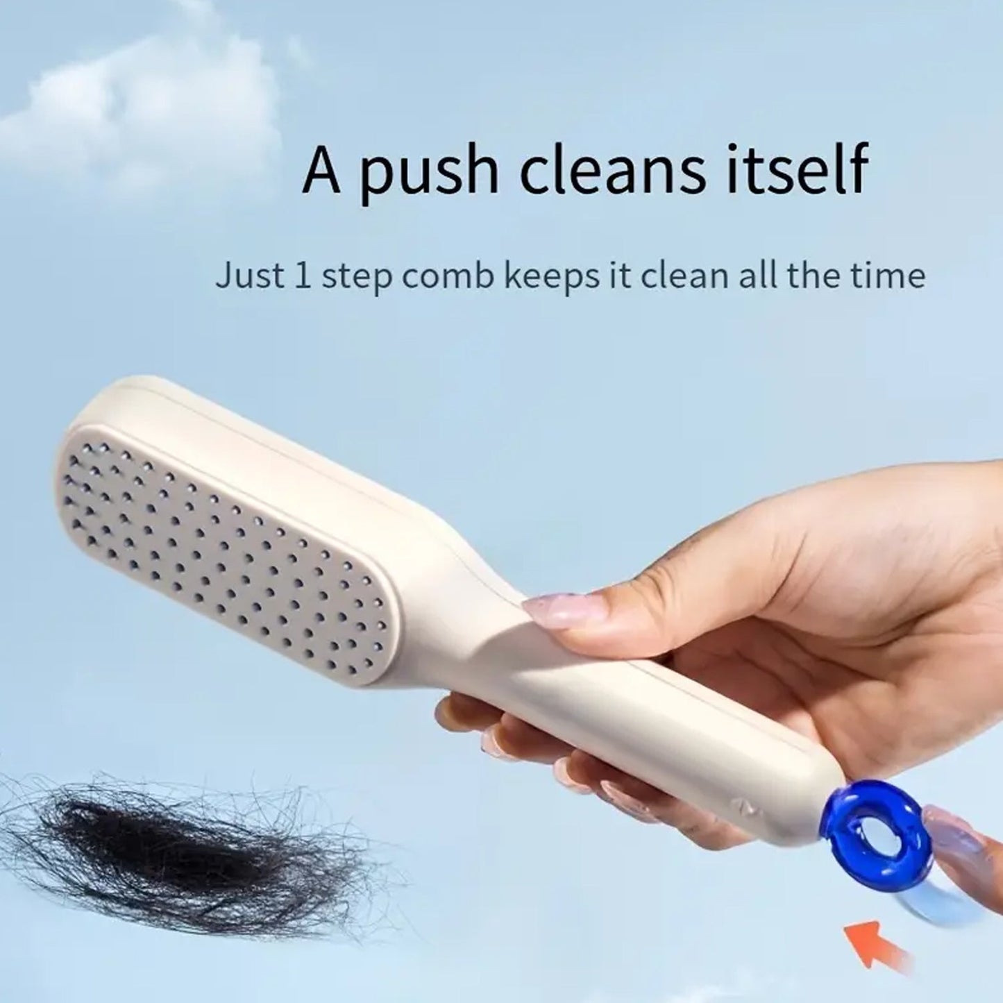 Self-Cleaning Hairbrush – Anti-Static, Detangling, Rotating Massage Comb
