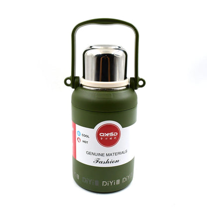 Stainless Steel Vacuum Insulated Water Bottle – 900ML, Leak-Proof, Wide Mouth with Hanging Strap (Mix Color)