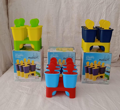 Ice Candy Maker 6 pcs Set Kulfi Maker Ice Candy Mould Clear sicle Mold Homemade Ice  Maker Reusable Easy Candy Chocobar Kulfi Mould Tray with Sticks