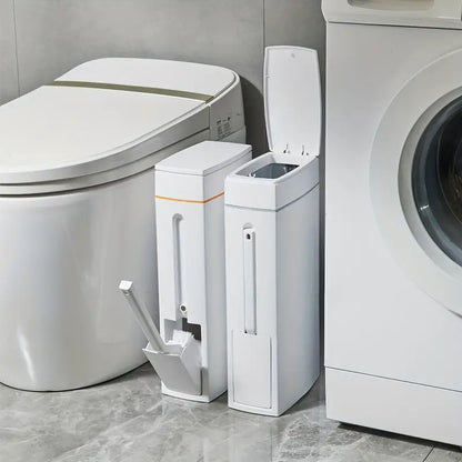 Space-Saving Wall-Mounted Trash Can With Odor-Sealing Lid,