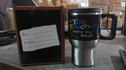 Stainless Steel Insulated Travel Mug - Double-Walled Vacuum Cup with Lid & Handle